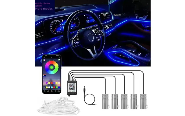 Car Interior Hidden Atmosphere Lights Modified 64-color Car Atmosphere Lights App Seven-color Voice-controlled Decorativ