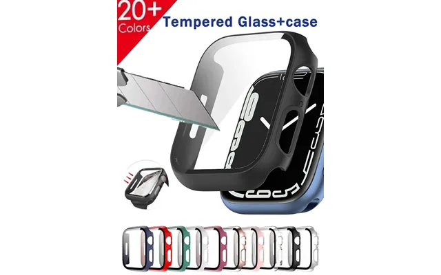 Case For Apple Watch 7 8 45mm 41mm 44mm 40mm Screen Protector Glass Cover Straight Edge Bumper Iwatch 4 5 Se 6 Accessori