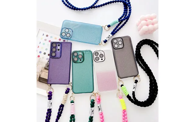 Case For Iphone 16 Pro Max 11 12 13 14 15 Plus X Xr Xs Max Glitter Neck Crossbody Cord Strap Plush Lanyard Soft Clear Tp