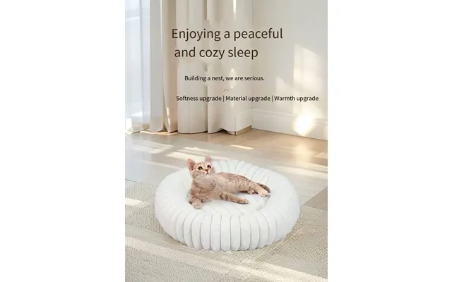 Cat Nest Straight Plush Round Pet Nest Warm In Winter