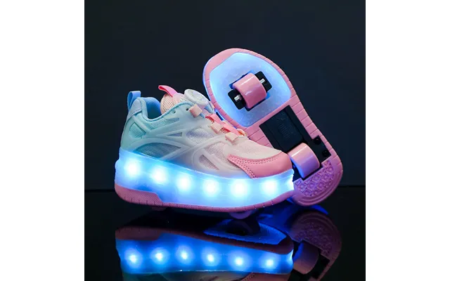 Charging Colorful Light Shoes Running Horse Light Button Light Shoes Girls Boys With Light Shoes Double Roller Skates