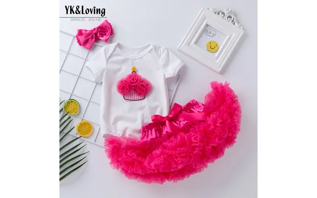Children's Set Short Sleeve Sweetheart Korean Edition Baby Cake Wrap Fart Coat Solid Color Fluffy Skirt Girls' Summer