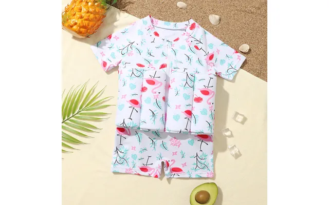 Children's Short Sleeve Buoyancy Swimsuit Baby Girls' Swimwear One Piece Suit For Toddler Kids' Poolwear