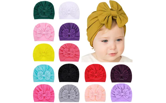 Children's Solid Color Hat Baby Bow Pullover Hat Newborn Solid Color Tire Cap Multi-color Option