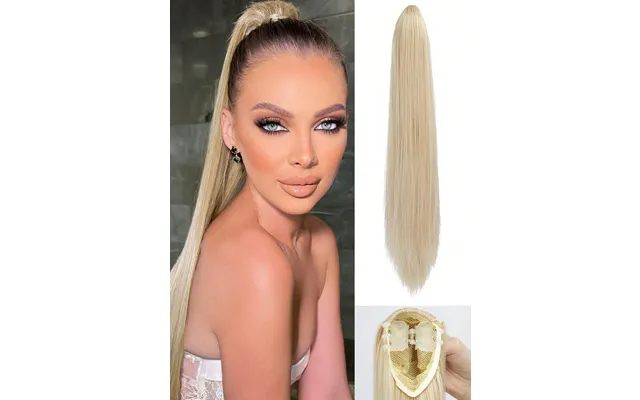Claw 24 Long Straight Clip In Natural Looking Synthetic Hair Extension Ponytail Hairpiece For Women
