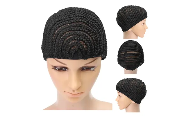 Cornrow Braiding Wig Cap Black Adjustable Strap Spandex Net Elastic Dome Mesh Lace Cap