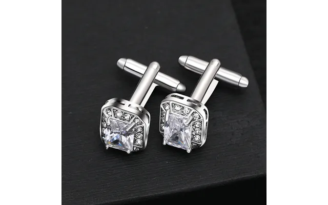 Creative Square Handmade Diamond Zircon Copper Cufflinks French Business Shirt Cufflinks