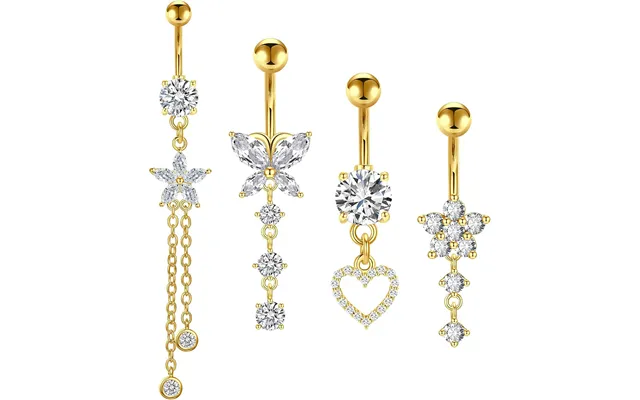 Cross-border E-commerce New Product Belly Button Ring Copper Inlaid Zircon Belly Button Nail Suit Body Piercing Jewelry 