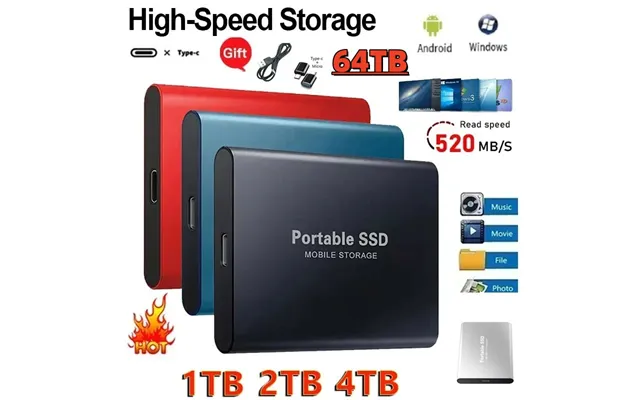 Cross-border Exclusive Ssd Mobile Solid State Drive 1tb Expansi Portable External Ultra-thin 2tb High-speed