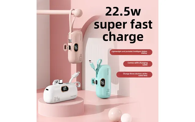 Cross-border Wholesale 22.5w Fast Charging Capsule Power Bank Mini Compact Portable Pocket Mobile Power Supply Gift Prin