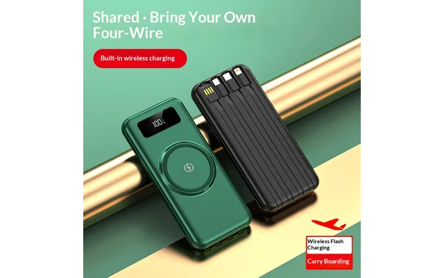 Cross-border Wireless With Built-in Cable Bank Large Capacity 20000mah Mobile Power Fast Charging Custom