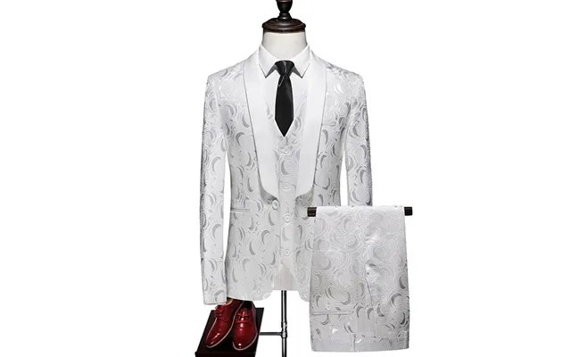 Ct Ganzjähriger Herrenanzug Slim Fit Hochzeit Freizeitanzug Dreiteiliges Set Smokingjacke Stand Schwarz