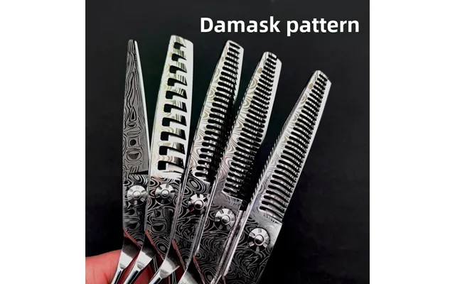 Damascus Pattern Professional Hairdressing Hairstylist Hair Straight Thinning Fine Trimming Scissors - Fishbone Scissors