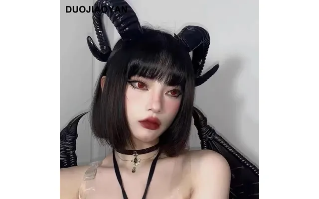 Dark Halloween Headwear Party Devil Horn Cosplay Exaggerated Big Goat Horn Headband