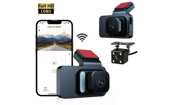 Dashcam Front And Rear Recording High-definition 3-inch Wifi Dual Lens Adhesive Infrared Night Vision Car Recorder