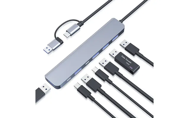 Dongle Adapter Stable Output Compatible Multifunctional Driver-free Data Transfer Multiport 7 Port Type-c To Usb Docking