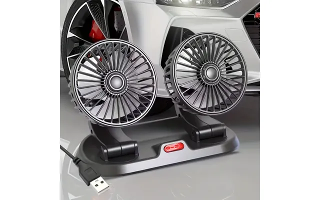 Dual-head Usb Car Fan With Parking Numbers - 5v 2-speed Adjustable Cooling Fan For Vehicles, 360 Rotatable & Multifuncti