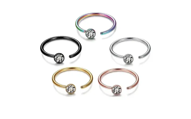 E-commerce Source Human Body Puncture C- Shaped Stainless Steel Rhinestone Nose Ring Diamond Nose Nail False Nose Ring J
