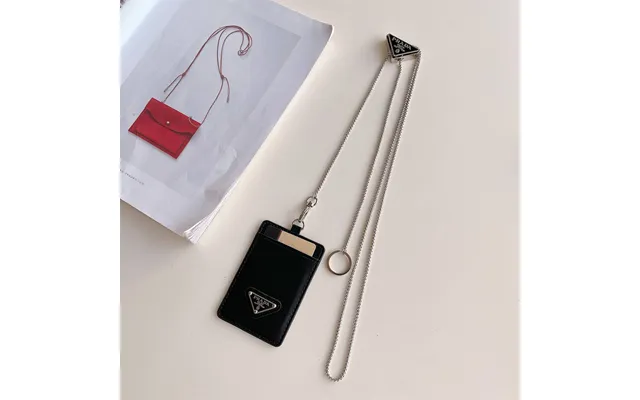 Echte Kartentasche Neckholder-umhängeband Premium-metall-kartenhalter Damen Geldbörse Umhängetasche