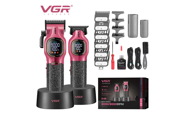 Electric Hair Clipper Set With Base Charging High Speed 8000 9000 Rpm New