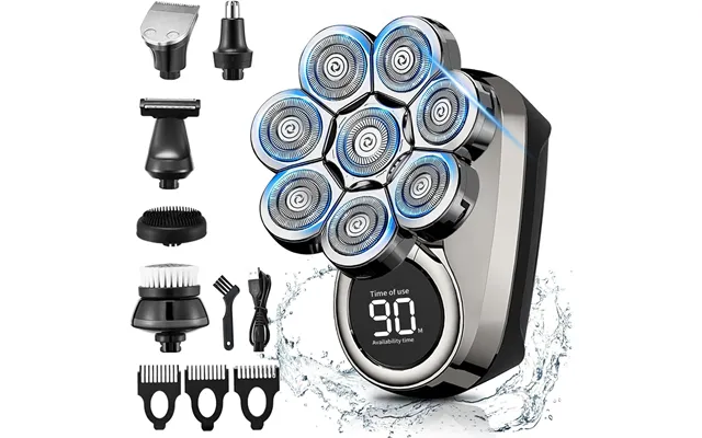Electric Head Shaver For Men 8d Upgraded 6-in-1 Bald Waterproof Wet Dry Razor