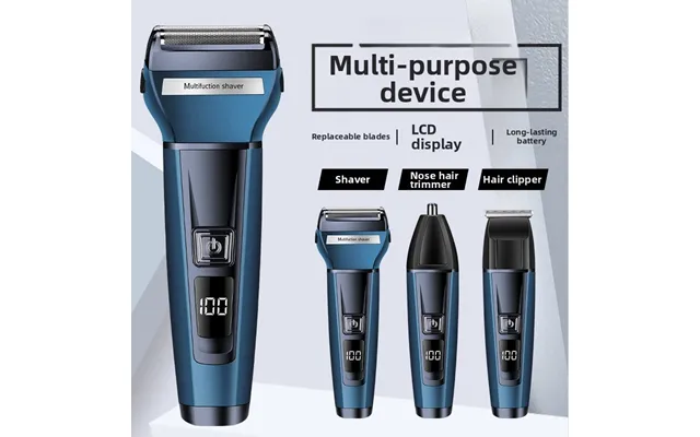 Electric Shaver For Men Digital Display Reciprocating 3 In 1 Shaving Clipper Nose Hair Trimmer Home Appliances Personal 