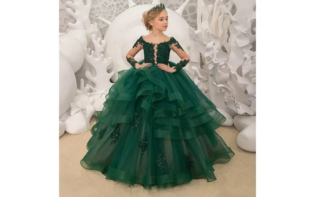 Elegant Lace Princess Dress With Long Train For Flower Girls - Pageants