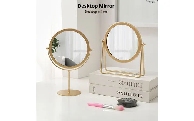 Elegant Vanity Mirror With Metal Frame - Adjustable Stand
