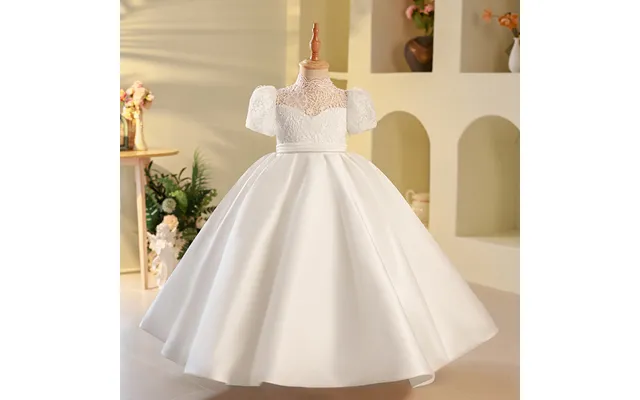 Elegant White Princess Dress For Girls Luxury Lace Flower Girl Gown For Piano Recitals Birthday Parties And Special Occa