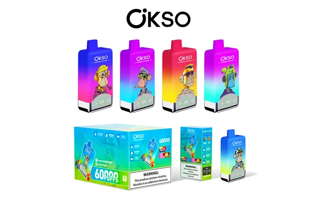 Elf Box 10pcs Led-bildschirm Okso Double Flavor Pod 60000 Puffs 25ml * 2 E-zigarette 20 Geschmacksrichtungen Großhandel 