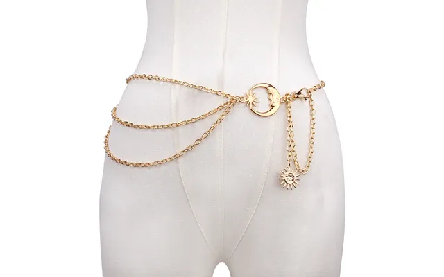 European And American Cross-border Jewelry Fashion All-match Moon Sun Metal Waist Chain Simple Matching Skirt Pants Deco
