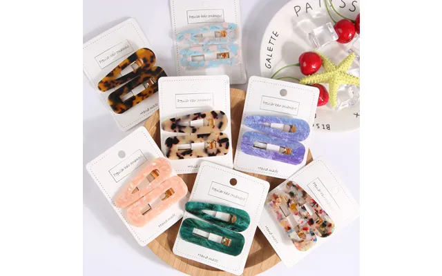 European And American Simple Fashion Acetate Sheet Hairpin Side Clip Set Acrylic Resin Hair Accessories Two-piece Set Cr