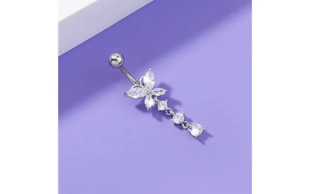European And American Zircon Belly Button Nail Butterfly Belly Button Ring Piercing Jewelry