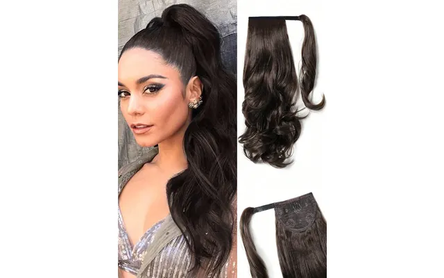 Extension - Long Extensions Wrap Around 22 Inch Wavy Curly Synthetic Fake Clip In Ponytail Wig Fluffy Pony Tail Black