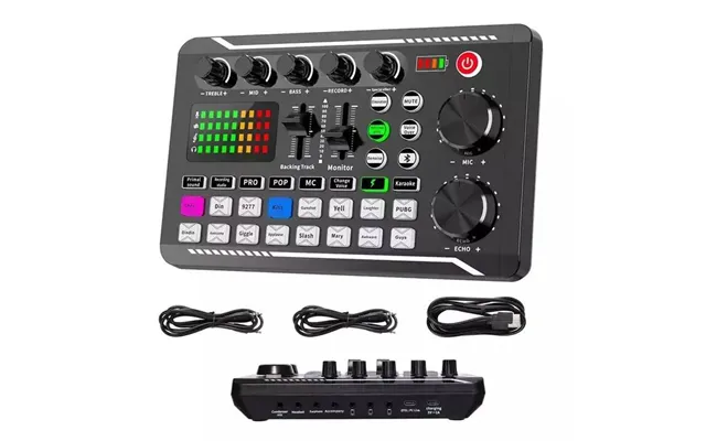 F998 Sound Card Microphone Sound Mixer Live Sound Card Mixer Board Sound Card Audio Mixing Console Amplifier