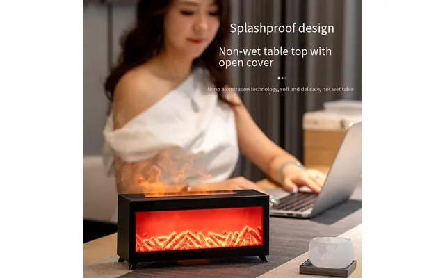 Fireplace Aroma Diffuser & Humidifier - 500ml Large Mist, Essential Oil Ultrasonic Humidifier, Dual Nozzles, Remote Cont