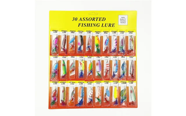 Fishing Tools 30 Pieces Of Hairy Rotating Sequins Lure Set Multi Color Colorful Iron Sheet Three Hook Combination Fishin
