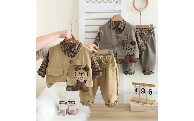 Five Small Seven 2025 Spring Autumn New Collection 0-4 Year Old Children's And Girls' Labor Clothing Hanging Bear Vest