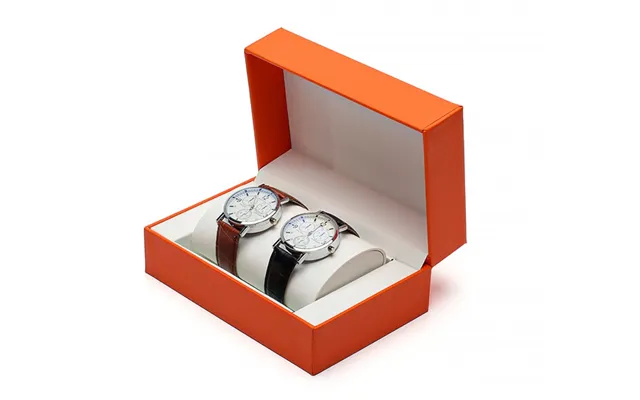 Flip Cover Pu Watch Box Couple Watch Box Watch Necklace Set Gift Box Jewelry Box