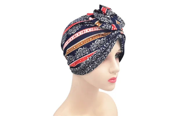 Flower Knotted Ethnic Style New Elastic Cotton Printed Headscarf Hat - Warm Protective Head And Postpartum Hat
