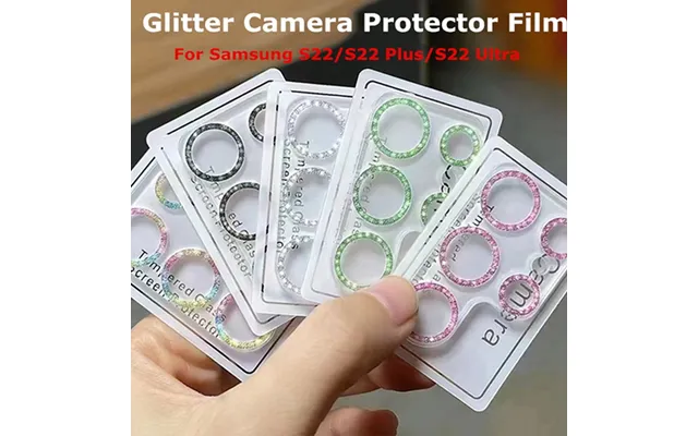For Samsung Galaxy S22 Ultra Acrylic Glitter Lens Camera Protector For Samsung S22 Plus All-in-one Lens Screen Protector