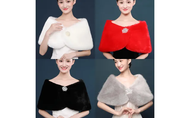 Foreign Trade Rabbit Fur Ball Diamond Dress Mom Wedding Ceremony Warm Shawl Red White Black Purple Gray 9038