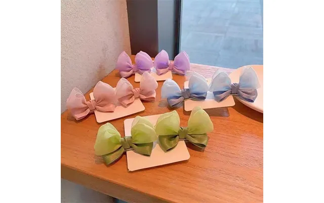 Foreign-style Cute Children's Jelly Three-dimensional Bow Clip Ears Full Cloth Headdress Hair Clip Does Not Hurt The Bab
