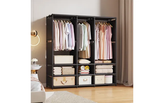 Freestanding Wardrobe Rack Modern Open Closet Organizer With Shelves - Multi-tier Hanging Storage For Bedroom & Rental H