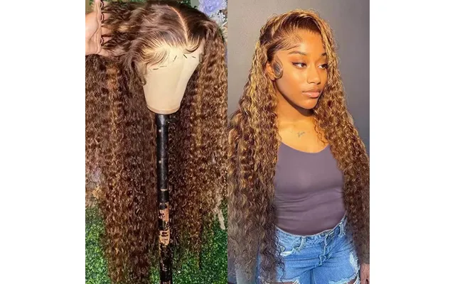 Front Lace Small Curly Hair Middle Part Corn Perm Gradient Color Curly Hair Factory One Drop