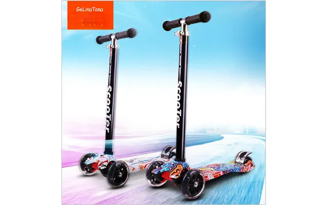 Gelingtong Graffiti Scooter 3-6-8 Years Old Four-wheel Flashing Children's Bike Detachable