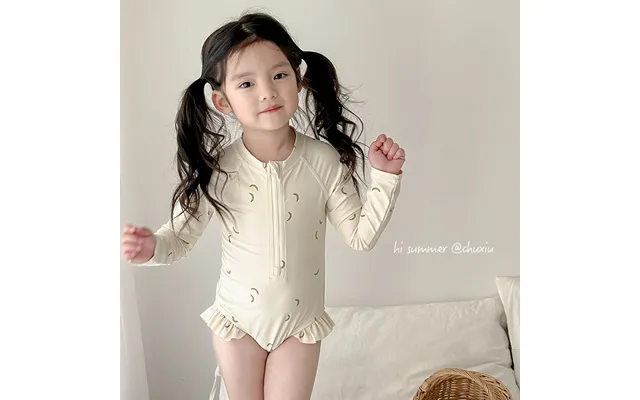 Girls' Long Sleeve Sun Protection Swimsuit Cute & Stylish One-piece Bathing Suit With Upf 50 Quick-dry Swimwear For Todd