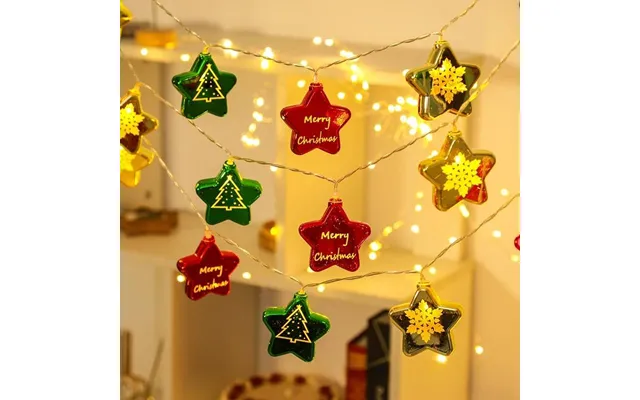 Glittering Led Christmas Star String Lights - Shatterproof & Battery Operated, 10 20 40 80 Led Lights, Ip43 Waterproof, 