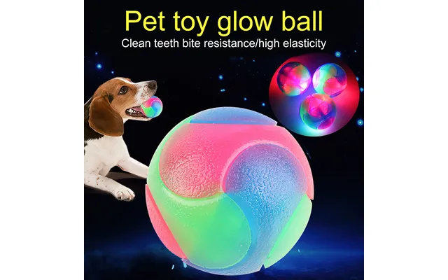 Guangying Pet Elastic Toy Ball Good Toughness Glowing Bite Resistant Flashing Bounce Pet Companion Teeth Cleaning Cat El