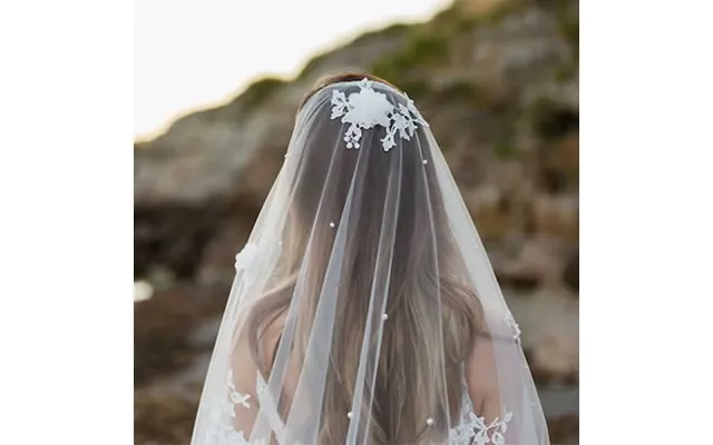 Hair Jewelry 3d Flowers Bridal Veils Pearls Veil 1 Tier Long Cathedral Veu With Comb Wedding Accessories For Bride Vp56